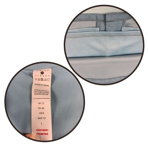 Daisy Street Women's Size 8 Powder Blue Corduroy Tie Waist Button Through Skater - Picture 8 of 9